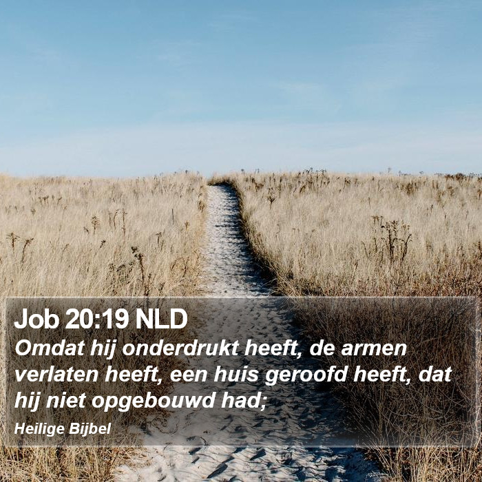 Job 20:19 NLD Bible Study