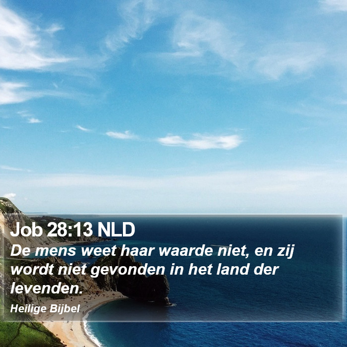 Job 28:13 NLD Bible Study