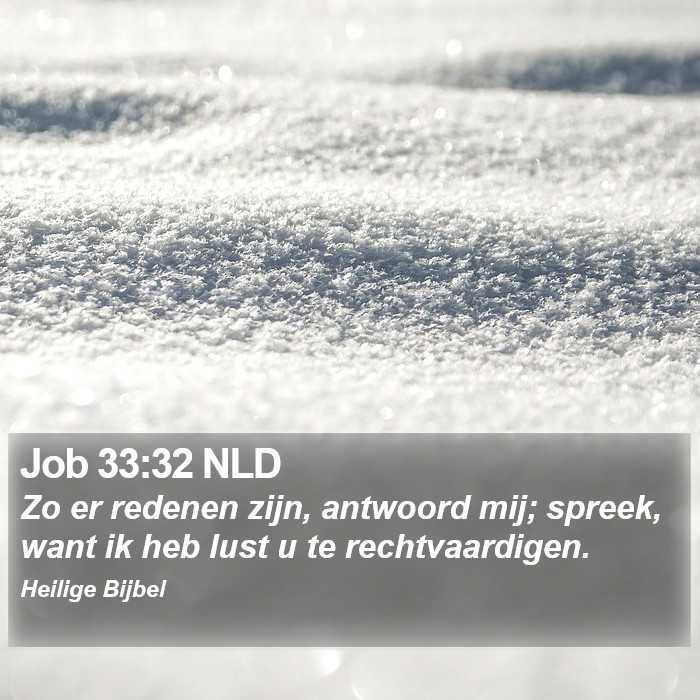 Job 33:32 NLD Bible Study