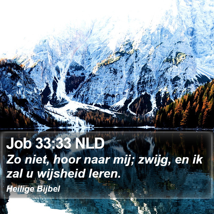 Job 33:33 NLD Bible Study