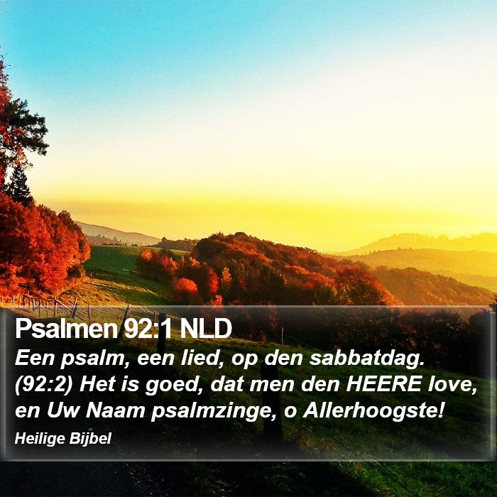 Psalmen 92:1 NLD Bible Study