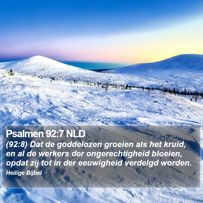 Psalmen 92:7 NLD Bible Study