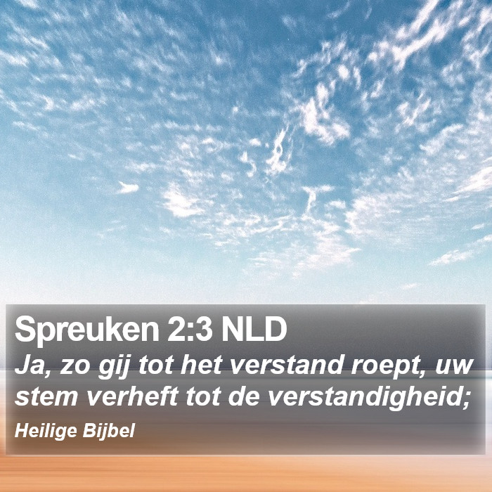 Spreuken 2:3 NLD Bible Study
