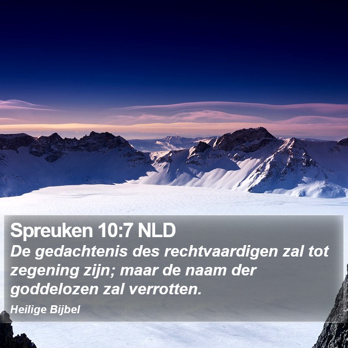 Spreuken 10:7 NLD Bible Study