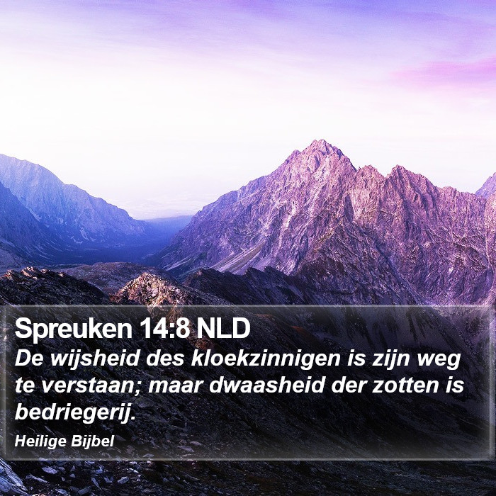 Spreuken 14:8 NLD Bible Study