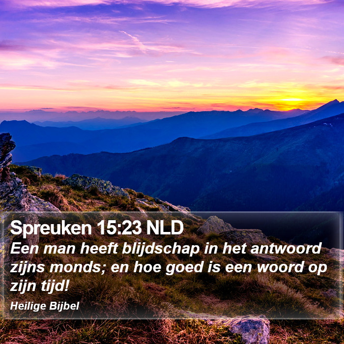 Spreuken 15:23 NLD Bible Study