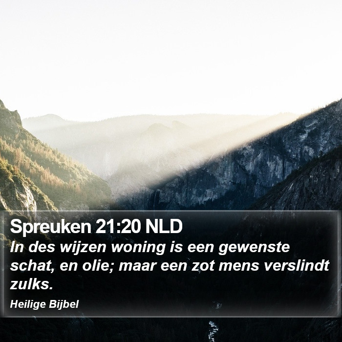 Spreuken 21:20 NLD Bible Study