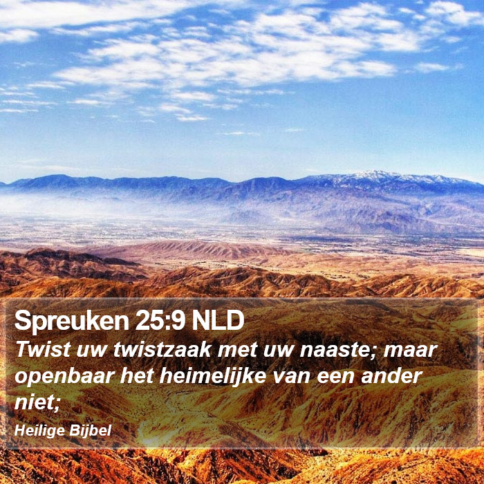 Spreuken 25:9 NLD Bible Study