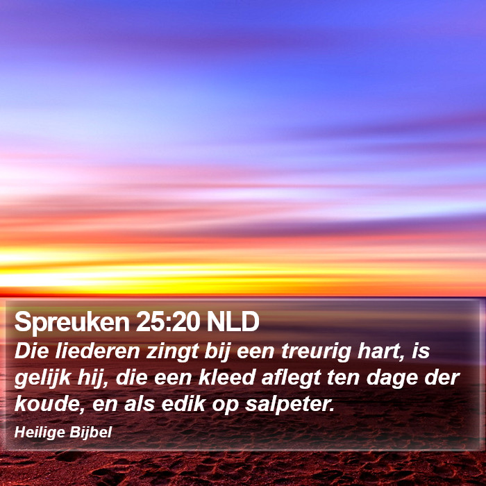 Spreuken 25:20 NLD Bible Study