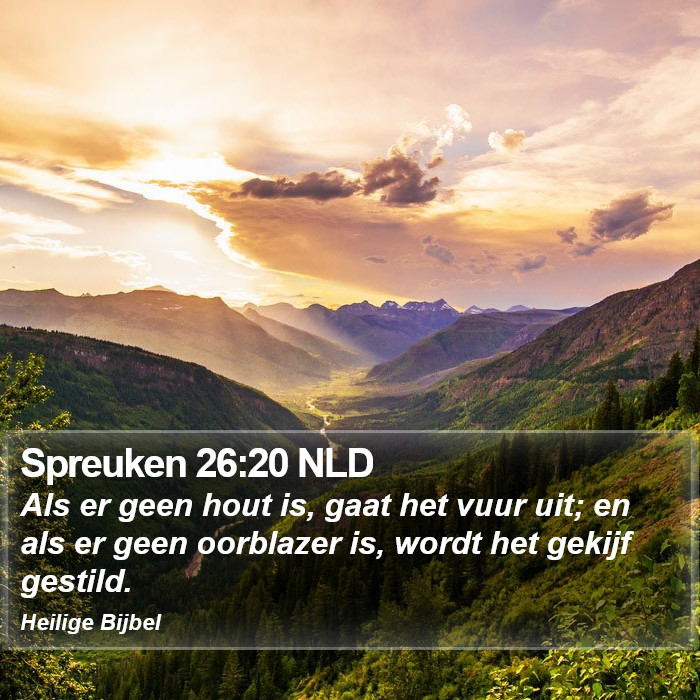 Spreuken 26:20 NLD Bible Study
