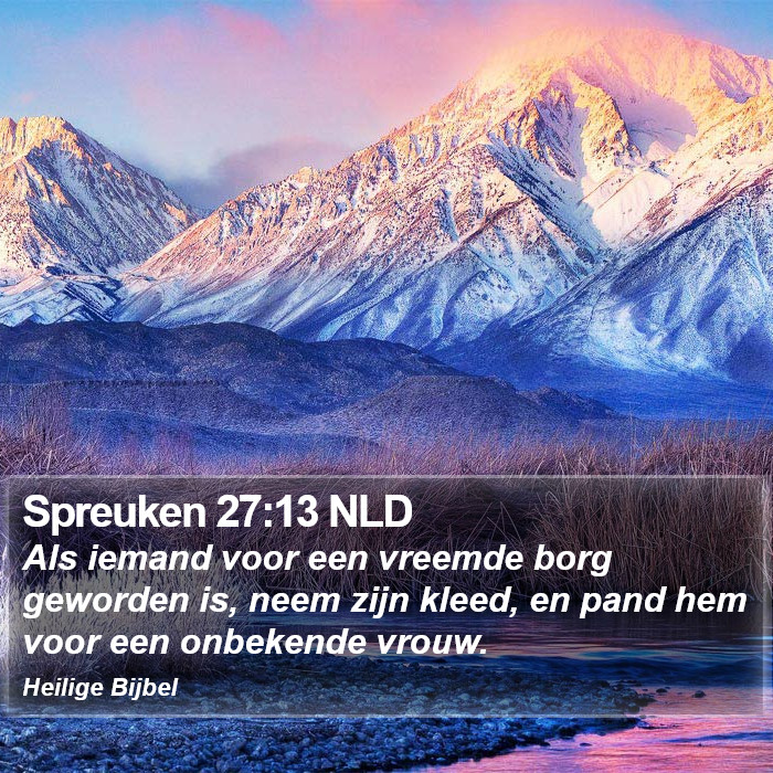 Spreuken 27:13 NLD Bible Study