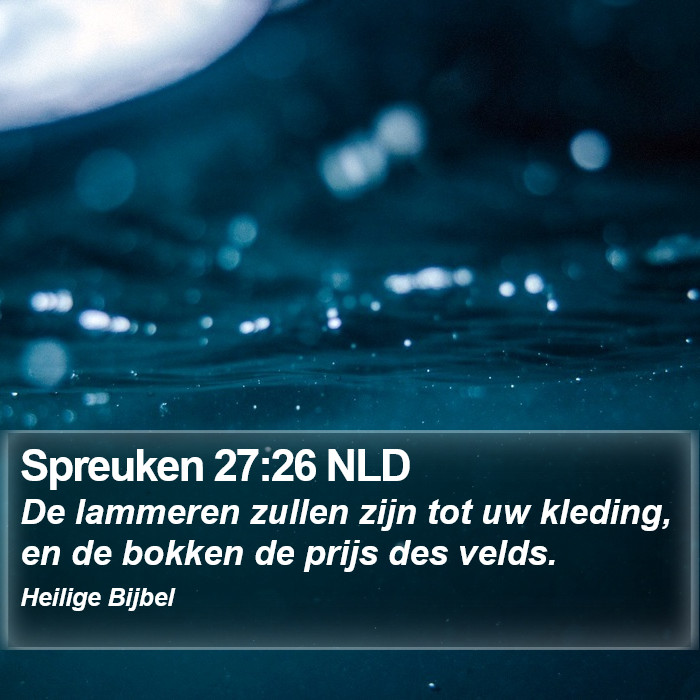 Spreuken 27:26 NLD Bible Study