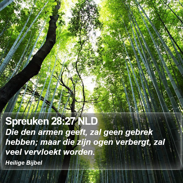 Spreuken 28:27 NLD Bible Study