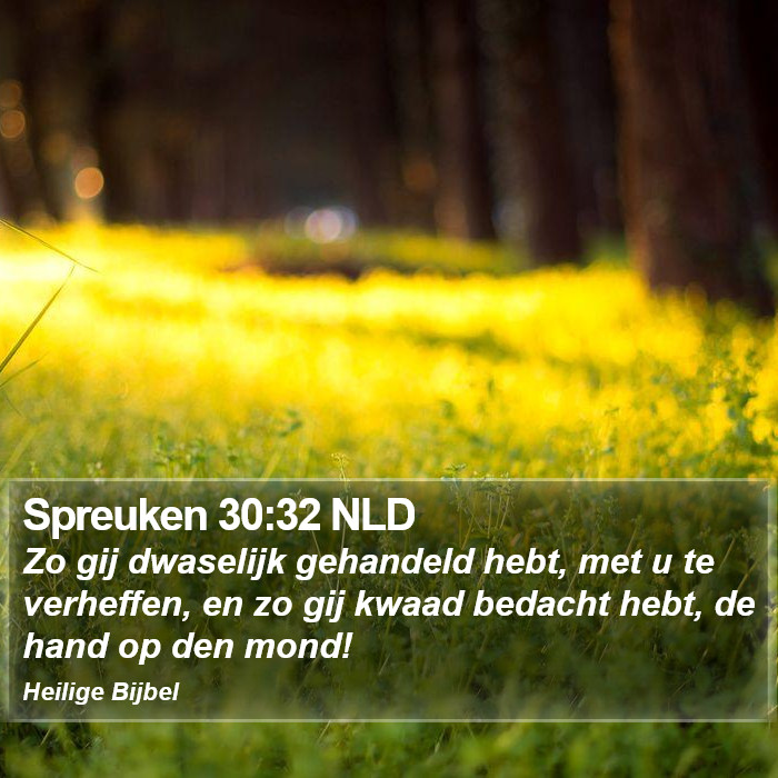 Spreuken 30:32 NLD Bible Study