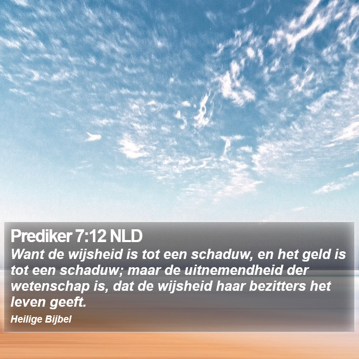 Prediker 7:12 NLD Bible Study