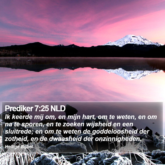 Prediker 7:25 NLD Bible Study