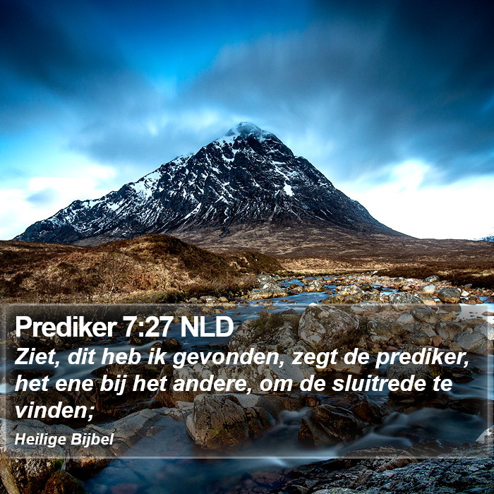 Prediker 7:27 NLD Bible Study