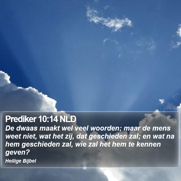 Prediker 10:14 NLD Bible Study