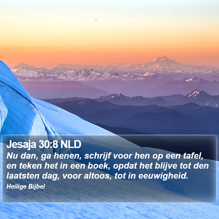 Jesaja 30:8 NLD Bible Study