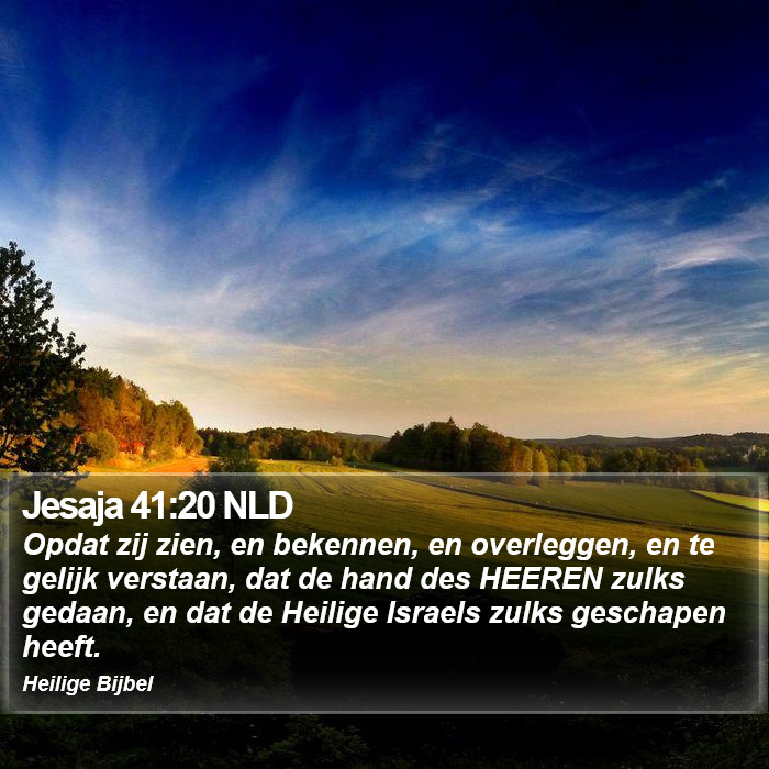 Jesaja 41:20 NLD Bible Study