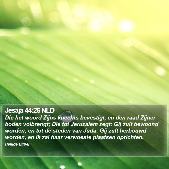 Jesaja 44:26 NLD Bible Study