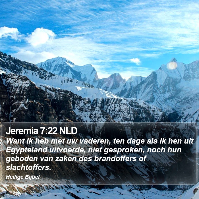 Jeremia 7:22 NLD Bible Study