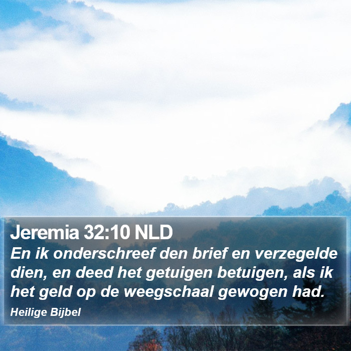 Jeremia 32:10 NLD Bible Study