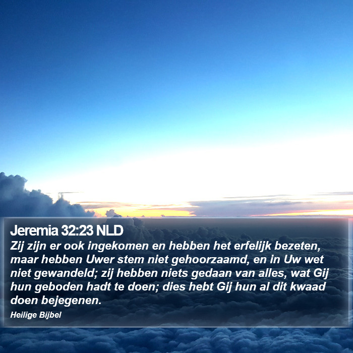 Jeremia 32:23 NLD Bible Study