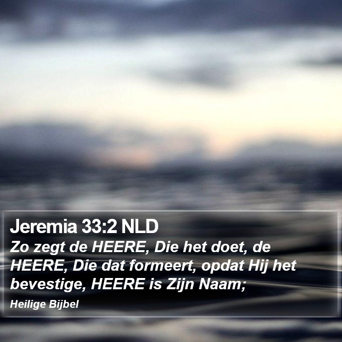 Jeremia 33:2 NLD Bible Study