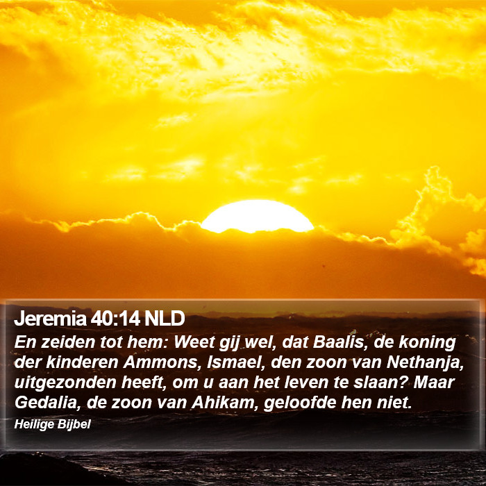 Jeremia 40:14 NLD Bible Study