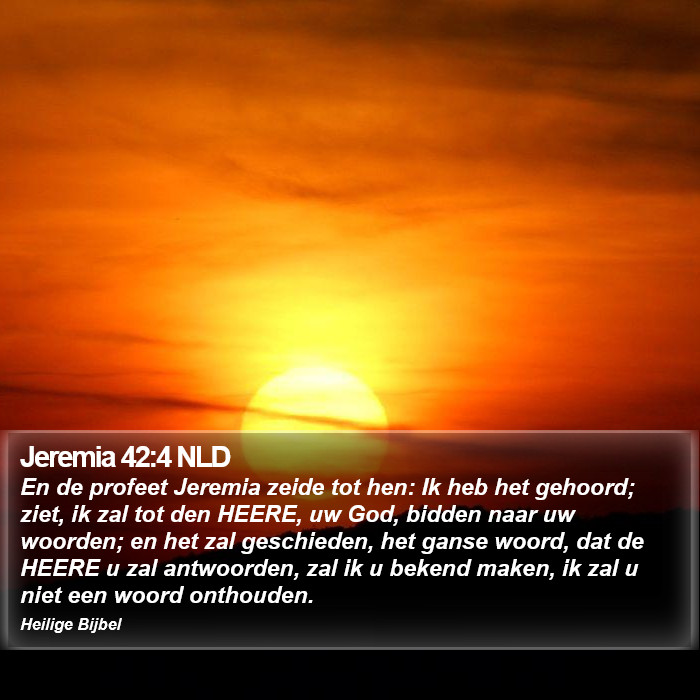 Jeremia 42:4 NLD Bible Study