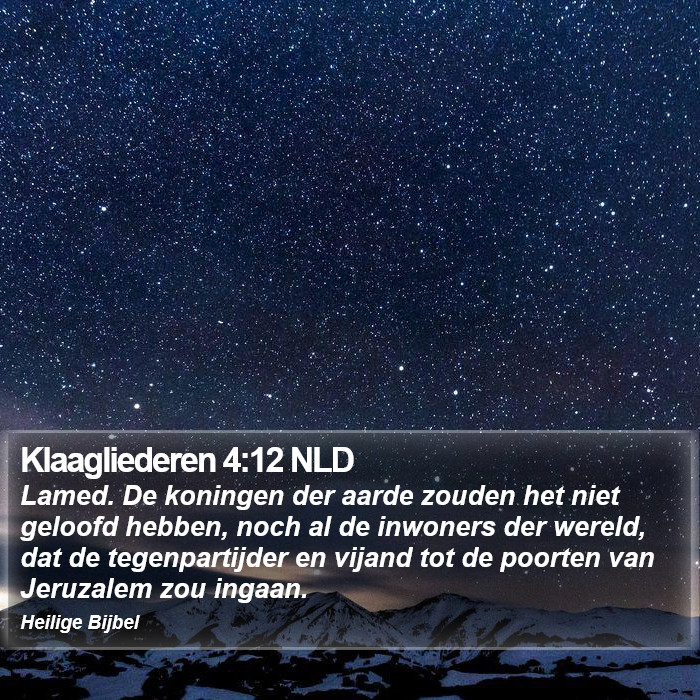 Klaagliederen 4:12 NLD Bible Study