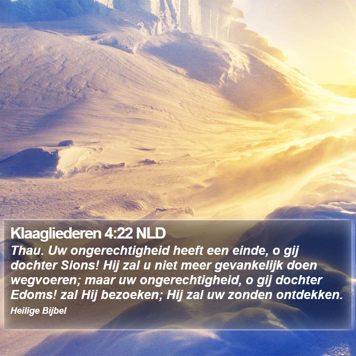 Klaagliederen 4:22 NLD Bible Study