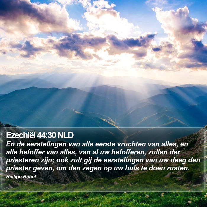 Ezechiël 44:30 NLD Bible Study