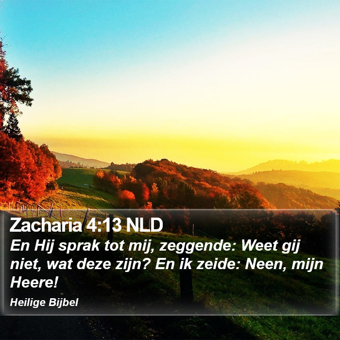 Zacharia 4:13 NLD Bible Study