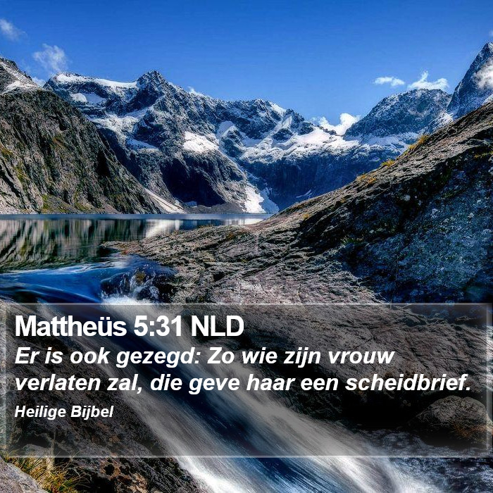 Mattheüs 5:31 NLD Bible Study