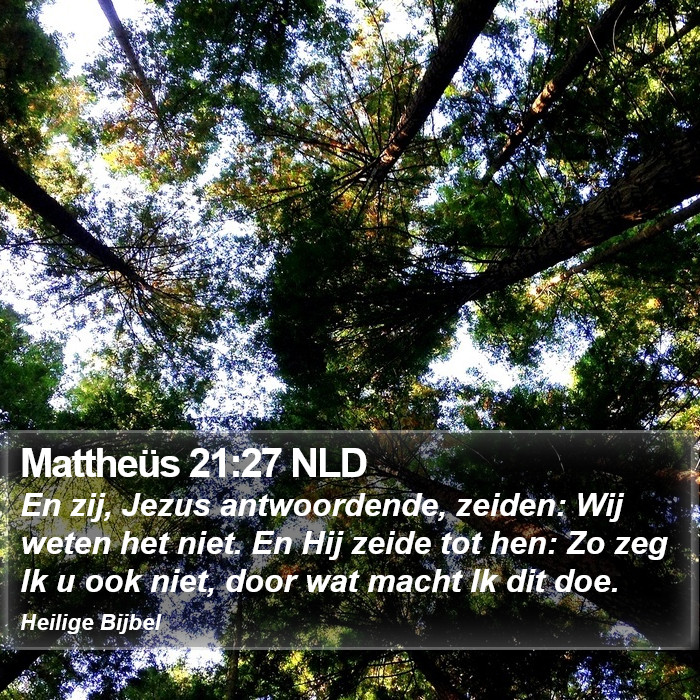 Mattheüs 21:27 NLD Bible Study