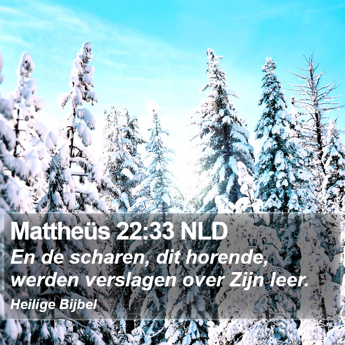 Mattheüs 22:33 NLD Bible Study