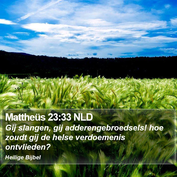 Mattheüs 23:33 NLD Bible Study