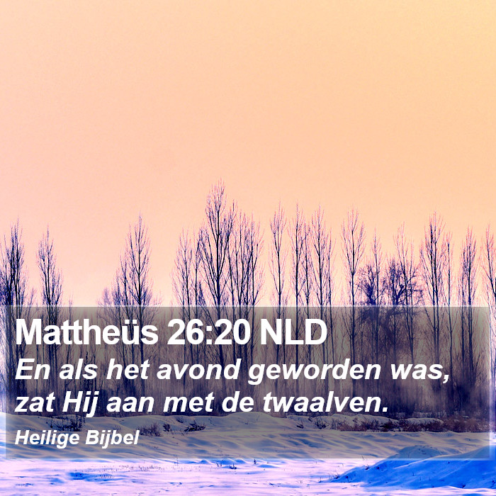 Mattheüs 26:20 NLD Bible Study