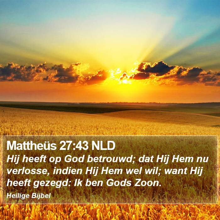 Mattheüs 27:43 NLD Bible Study