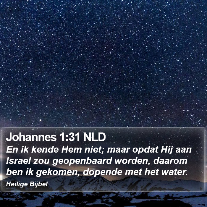 Johannes 1:31 NLD Bible Study