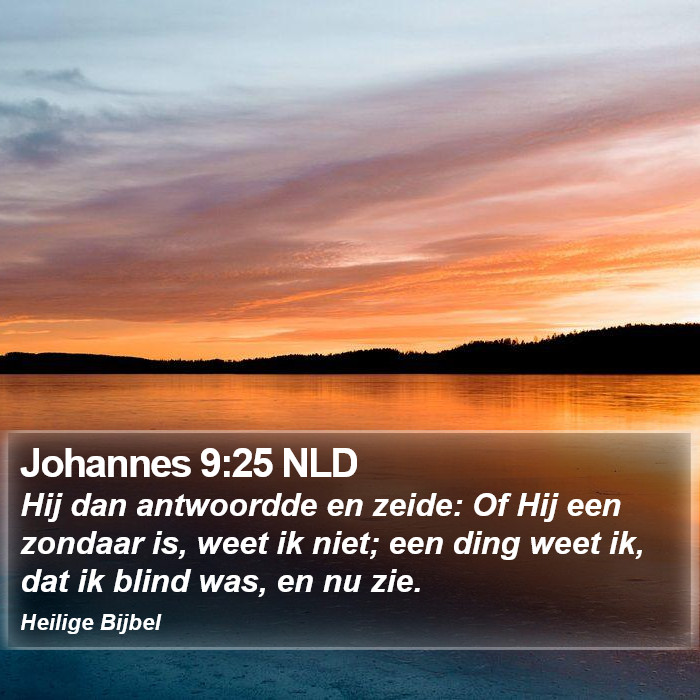 Johannes 9:25 NLD Bible Study