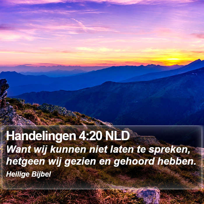 Handelingen 4:20 NLD Bible Study