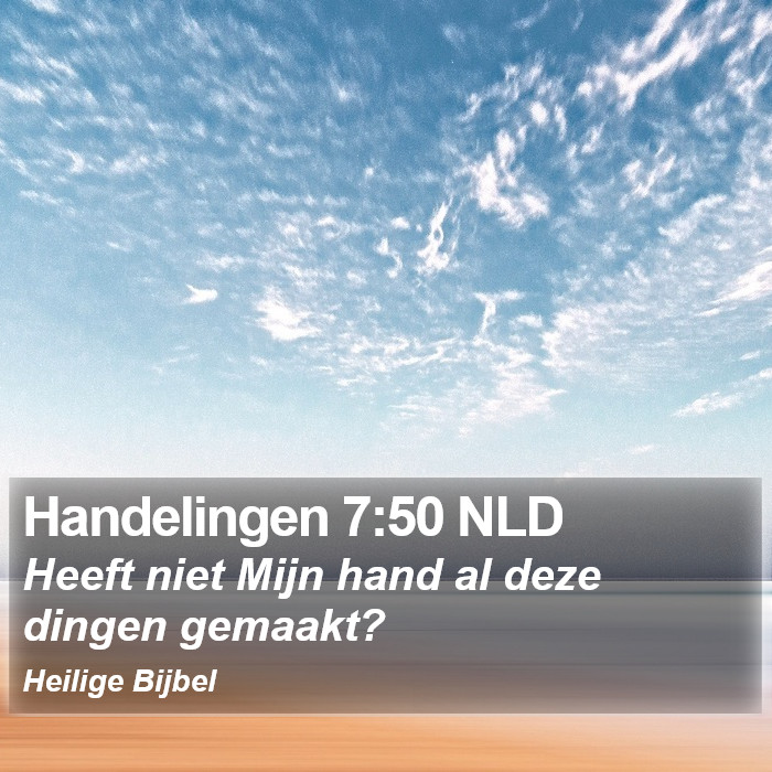 Handelingen 7:50 NLD Bible Study