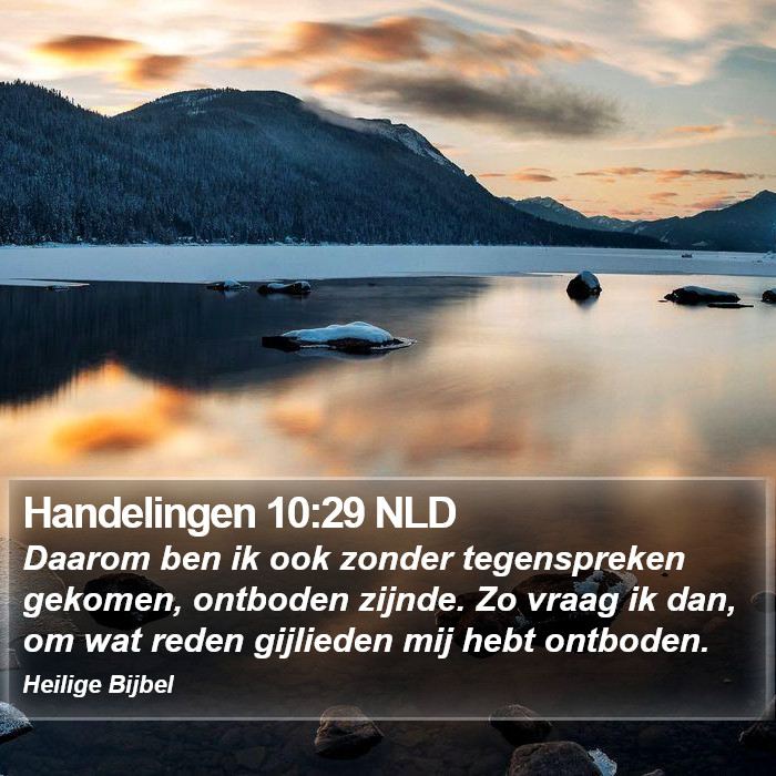 Handelingen 10:29 NLD Bible Study