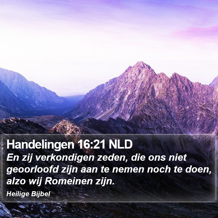 Handelingen 16:21 NLD Bible Study