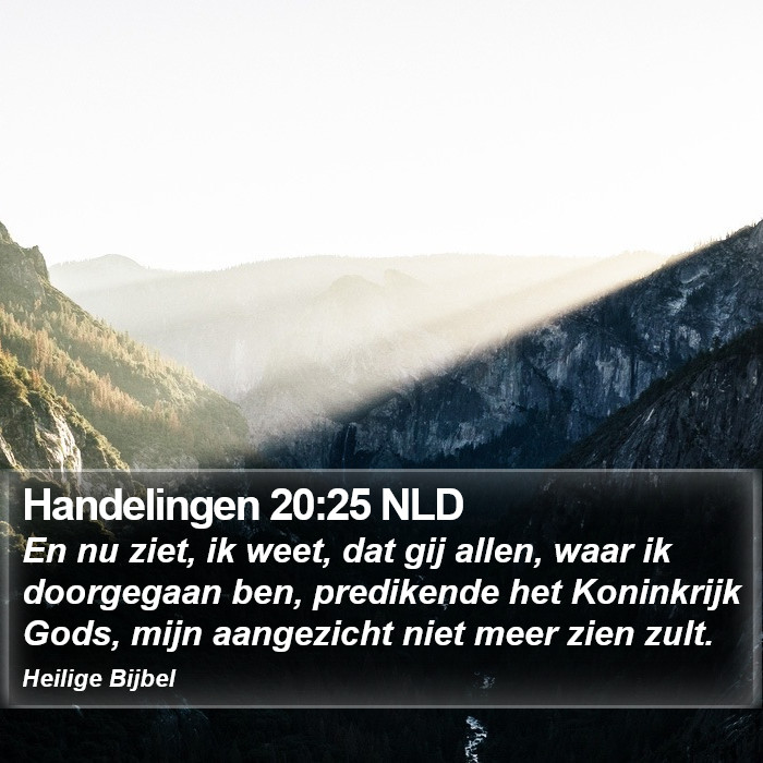 Handelingen 20:25 NLD Bible Study