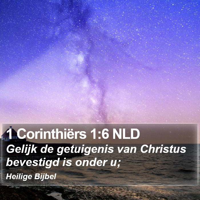 1 Corinthiërs 1:6 NLD Bible Study