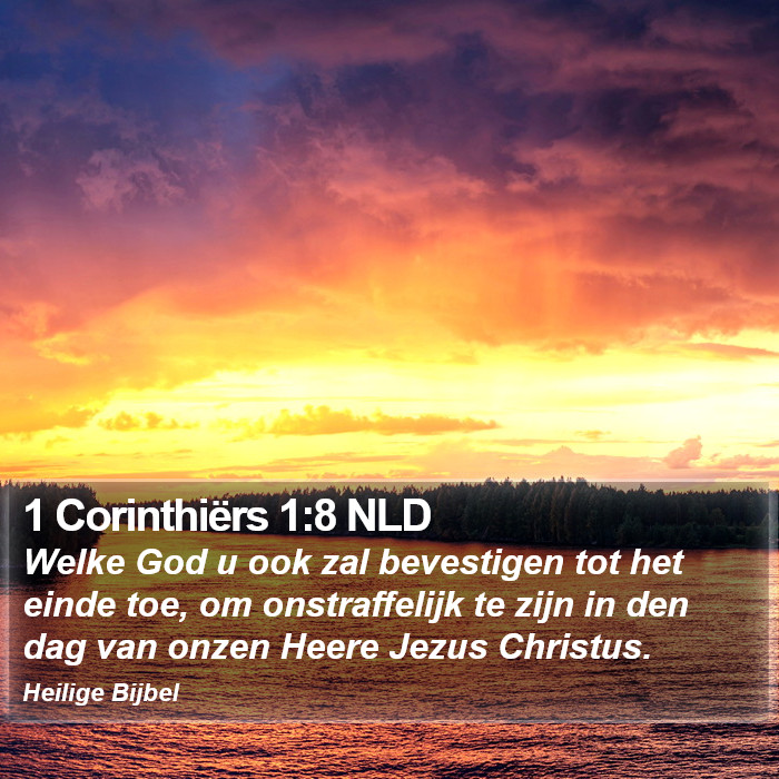 1 Corinthiërs 1:8 NLD Bible Study